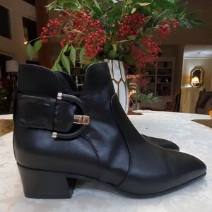 Aquatalia Black Leather Booties